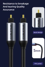 CABLETIME καλώδιο ήχου Toslink CT-AV380-P04GN  gold plated  5mm  1m  μαύρο