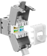 GOOBAY Keystone module RJ45 77943  CAT 6A STP  slim  toolfree  ασημί/μαύρο