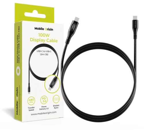 Mobile Origin 100W Display Cable USB-C to USB-C 1,5m CB2 (MO-100WDC-CB2)