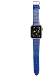 Croco Λουράκι Δερματίνης για Apple Watch 49mm / 45mm / 44mm / 42mm - Dark Blue