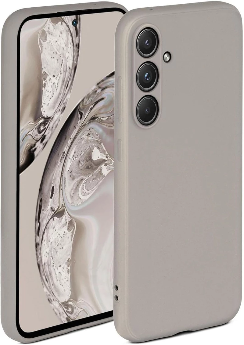 Samsung Galaxy A55 5G Case, Silicone Case with Soft, Scratch-Resistant Microfibre - Grey