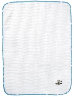 Κουβέρτα Πικέ Με Κέντημα bebe Aviator 184 80X110 White-Sky Blue 100% Cotton - -