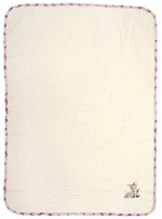 Κουβέρτα Πικέ Με Κέντημα bebe Deer 198 100X160 Ecru-Pink 100% Cotton - -