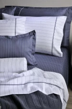 Σετ Σεντόνια Down Town S-883 Pin Stripe Blue - Υπέρδιπλο Λάστιχο 160x200+35
