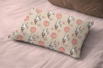 Μαξιλαροθήκη Εμπριμέ kids Floating Bunny 714 50X70 Beige-Salmon 100% Cotton - -