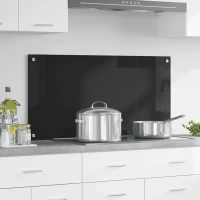 vidaXL Πλάτη κουζίνας Μαύρο 100 x 50 cm σκληρυμένο γυαλί