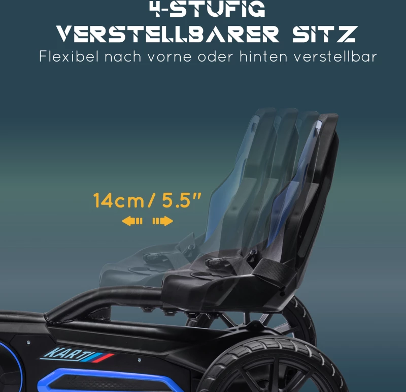 Go Kart Pedal Go Kart Reverse and Forward Gear, για παιδιά από 3 έως 8 ετών, μπλε
