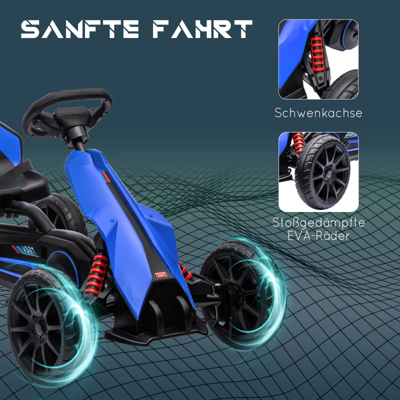 Go Kart Pedal Go Kart Reverse and Forward Gear, για παιδιά από 3 έως 8 ετών, μπλε