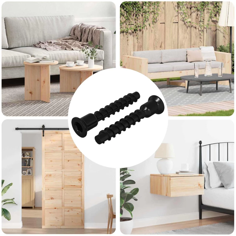 vidaXL Βίδα Κεφαλής Σockets 2 pcs Μαύρο 7 x 40 χιλ Σίδερο