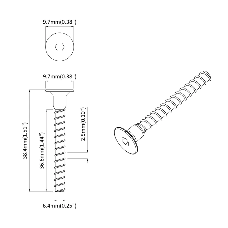 vidaXL Βίδα Κεφαλής Σockets 2 pcs Μαύρο 7 x 40 χιλ Σίδερο