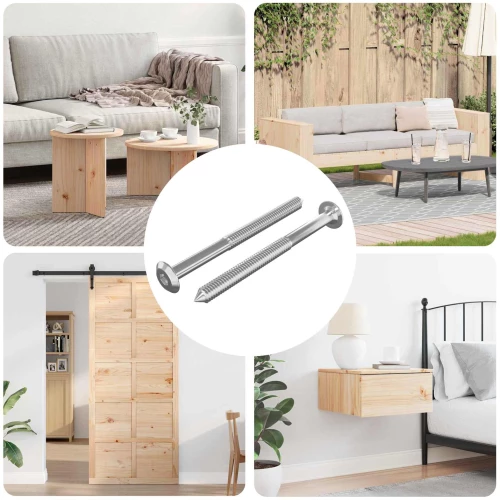 vidaXL Βίδες επίπλων 2 pcs Ασημί M6 x 85 χιλ. Ατσάλι