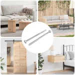 vidaXL Βίδες επίπλων 2 pcs Ασημί M6 x 120 mm Ατσάλι