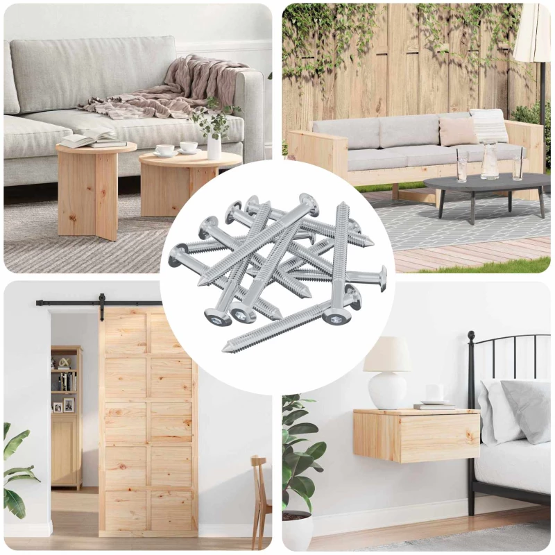 vidaXL Βίδα 12 pcs Ασημί M6 x 60 χιλ. Ατσάλι