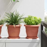 vidaXL Στρογγυλός Δίσκος Λουλουδιών 6 pcs Κεραμιδί Ø 17,5 x 2 εκ