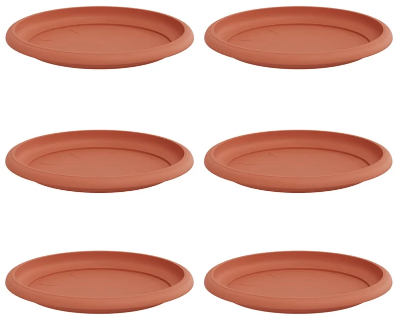 vidaXL Στρογγυλός Δίσκος Λουλουδιών 6 pcs Κεραμιδί Ø 17,5 x 2 εκ