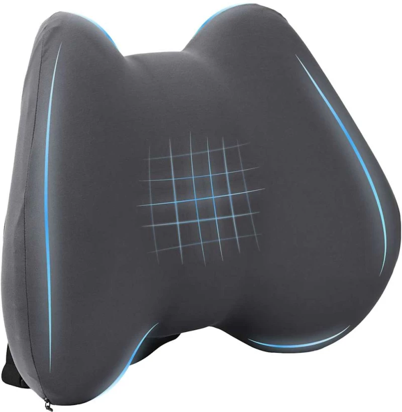 vidaXL Μαξιλάρι πλάτης Γκρι Αφρός Μνήμης 40 x 32 x 14 εκ