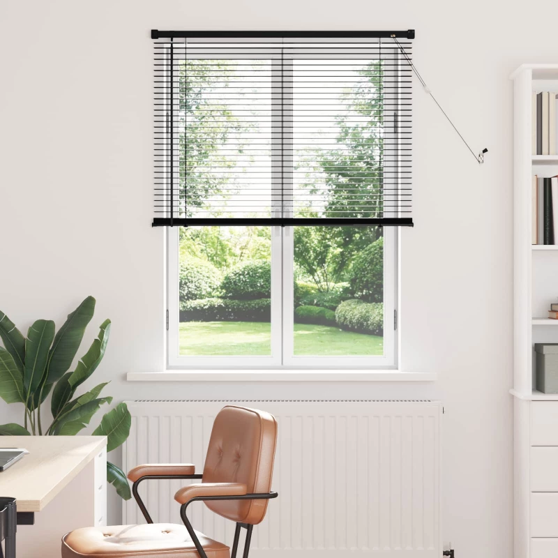 vidaXL Βενετσιάνικη Σκίαση Μαύρο 150 x 80 cm PVC