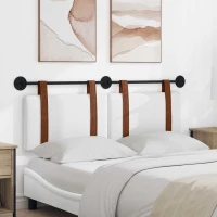 vidaXL Κρεμαστό Κεφαλάρι Επιτοίχιο Λευκός 150 x 55 x 5 εκ Αντίκα PU