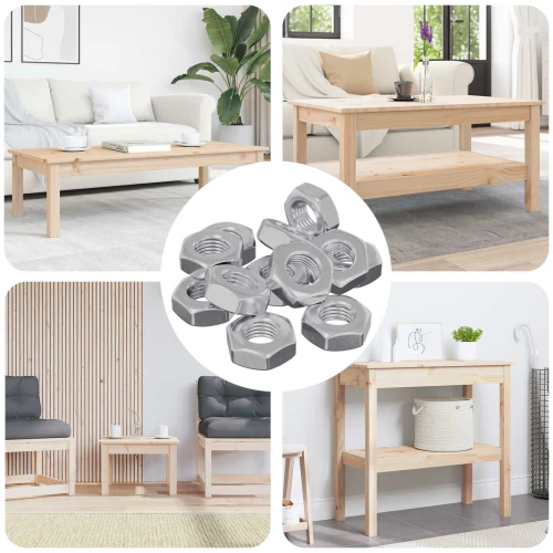 vidaXL Εξάγωνο Παξιμάδι 3600 pcs Ασημί Μέταλλο