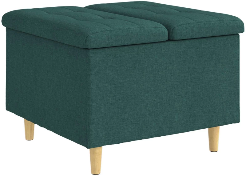 vidaXL Οθωμανικό αποθήκευσης Σκούρο Πράσινο 60 x 60 x 45 cm ύφασμα