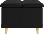 vidaXL Οθωμανικό αποθήκευσης Μαύρο 60 x 60 x 45 cm Τεχνητό δέρμα