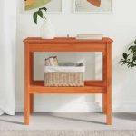vidaXL Τραπέζι κονσόλας Κερωμένο Καφέ 80 x 40 x 75 εκ. Στερεό πεύκο