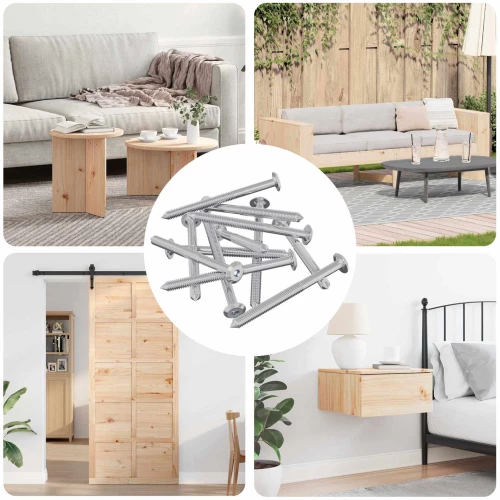 vidaXL Βίδες επίπλων 1400 pcs Ασημί Ατσάλι