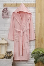 Stewehome Μπουρνούζι με Κουκούλα – ροζ S - XL (L/XL) 112x115 cm