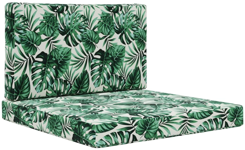 vidaXL Μαξιλάρι Καναπέ Εξωτερικού Χώρου 2 pcs Σχέδιο Φύλλου