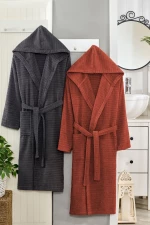 Stewehome Μπουρνούζι με Κουκούλα – 100% Βαμβάκι L-XL (S/M) 100x1 cm