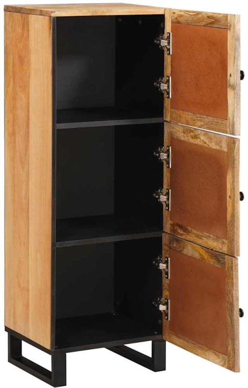 vidaXL Highboard με συρτάρι Καφέ 40 x 33 x 110 εκ Στερεό ξύλο μάνγκο