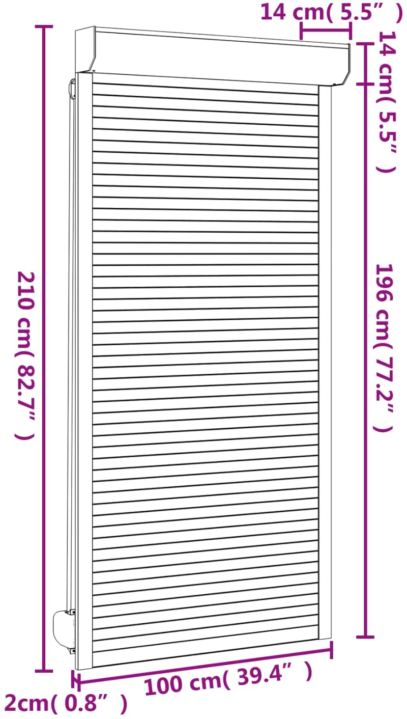 vidaXL Ρολό εισόδου Λευκός 100 x 210 cm Αλουμίνιο και Πολυουρεθάνη