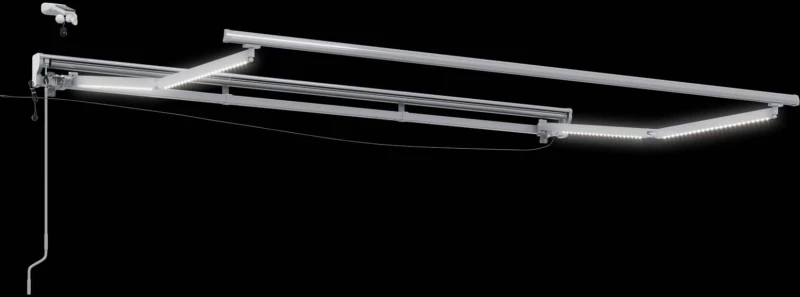 vidaXL Ηλεκτρικό πλαίσιο τέντας με LED Λευκός 2,5 x 2 m Αλουμίνιο