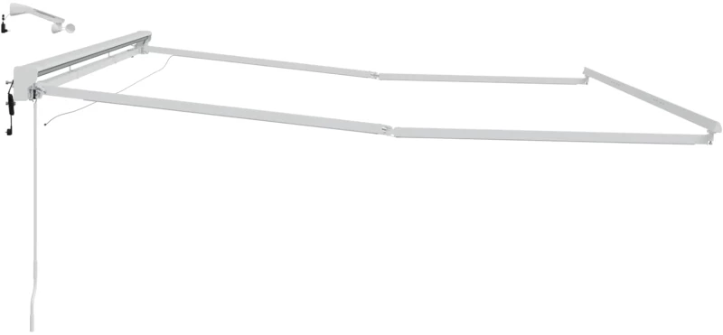 vidaXL Ηλεκτρικό πλαίσιο τέντας με LED Λευκός 4 x 3 μ Αλουμίνιο