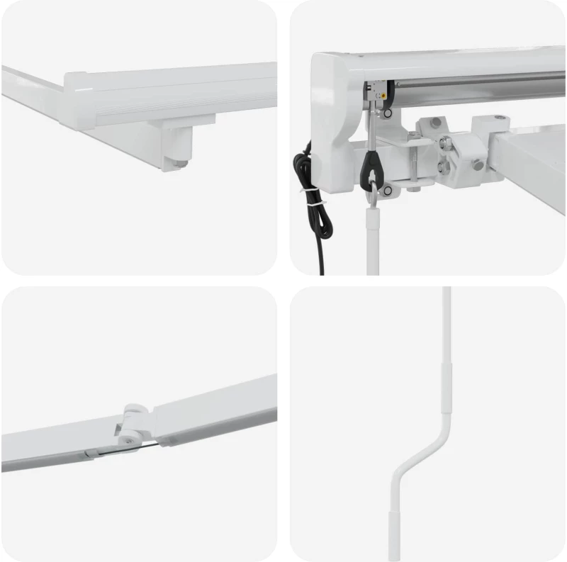 vidaXL Ηλεκτρικό πλαίσιο τέντας με LED Λευκός 4 x 3 μ Αλουμίνιο