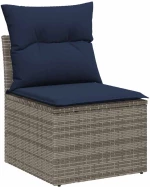 vidaXL Σετ Καναπέ 6 pcs Γκρι και Ναυτικό συνθετικό ρατάν