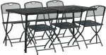 vidaXL Σετ Εξωτερικών Επίπλων 7 pcs Ανθρακί Σίδηρος και Χάλυβας