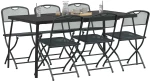 vidaXL Σετ Εξωτερικών Επίπλων 7 pcs Ανθρακί Σίδηρος και Χάλυβας