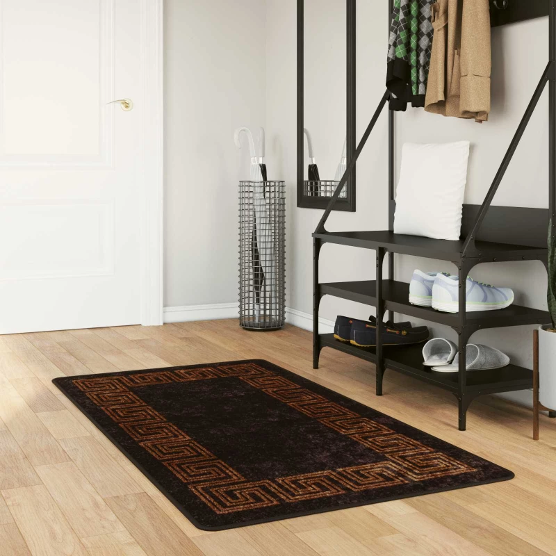 vidaXL Χαλί Runner MARSA Μαύρο 100 x 150 cm Πολυέστερ και PVC