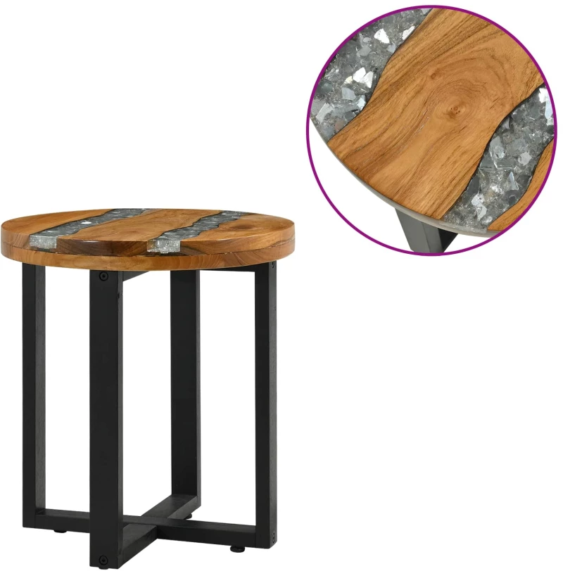 vidaXL Τραπεζάκι σαλονιού Καφέ 40 x 40 x 45 cm Στερεό Ξύλο Τίκ