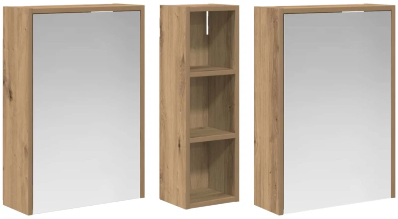 vidaXL Σετ Ντουλαπιών Μπάνιου 3 pcs 106 x 16 x 62,5 εκ.