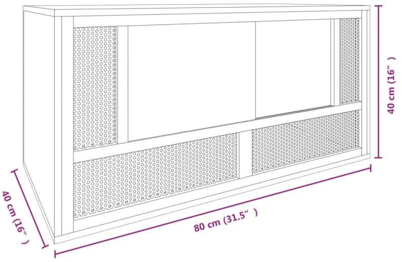 vidaXL Ενυδρείο Ερπετών 80 x 40 x 40 εκ. από Επεξεργασμένο Ξύλο