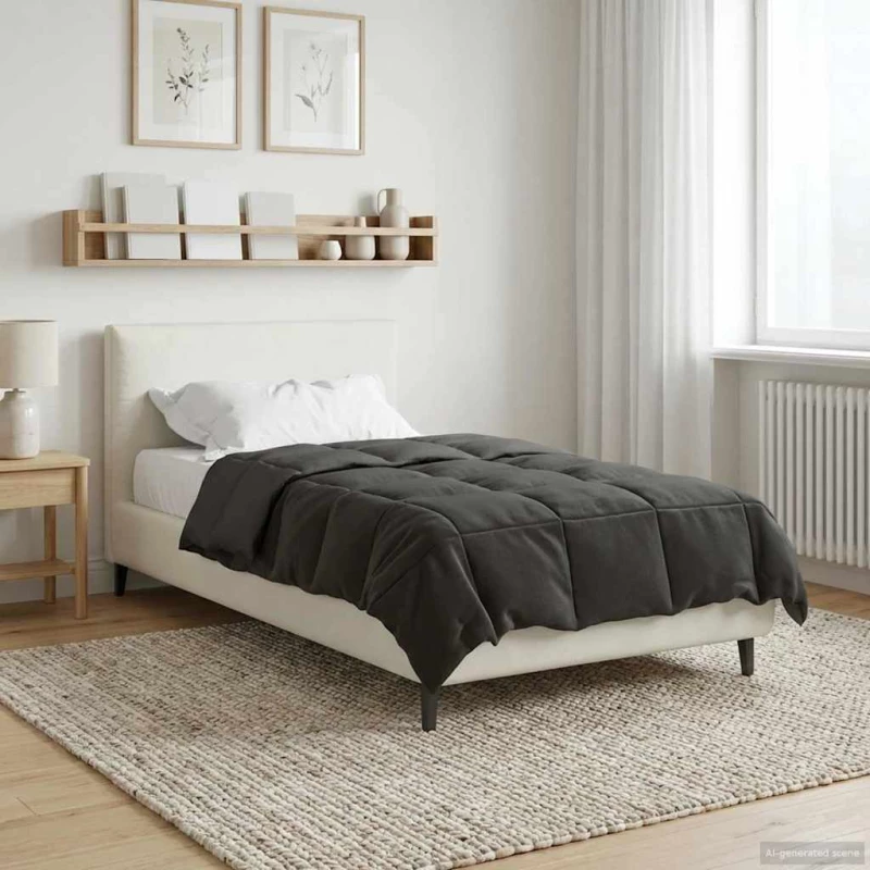 vidaXL Καλοκαιρινό Παπλωματοθήκη Ανθρακί 140 x 200 cm Μικροΐνες