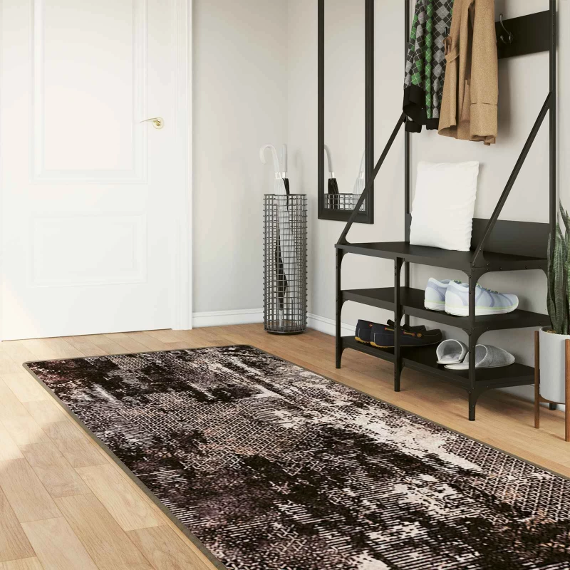 vidaXL Χαλί Runner MARSA Μαύρο 80 x 350 εκ. Πολυέστερ και PVC