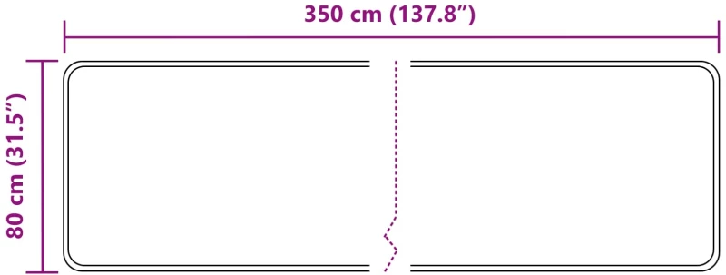 vidaXL Χαλί Runner MARSA Μαύρο 80 x 350 εκ. Πολυέστερ και PVC