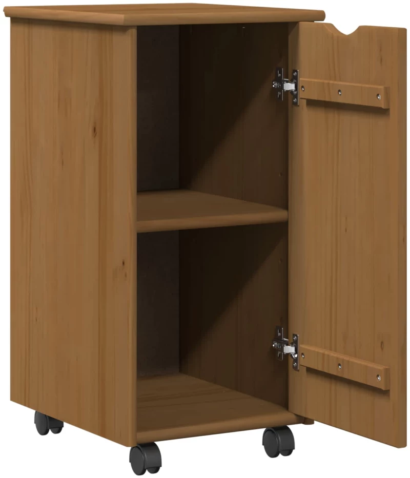 vidaXL Κινητό Ντουλάπι Μέλι Καφέ 34 x 39 x 65,5 cm Στερεό ξύλο πεύκου
