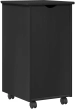 vidaXL Κινητό Ντουλάπι Μαύρο 34 x 39 x 65,5 cm Στερεό ξύλο πεύκου