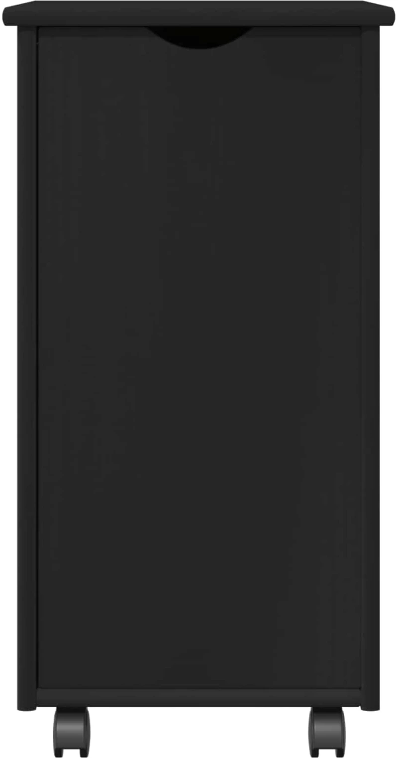 vidaXL Κινητό Ντουλάπι Μαύρο 34 x 39 x 65,5 cm Στερεό ξύλο πεύκου