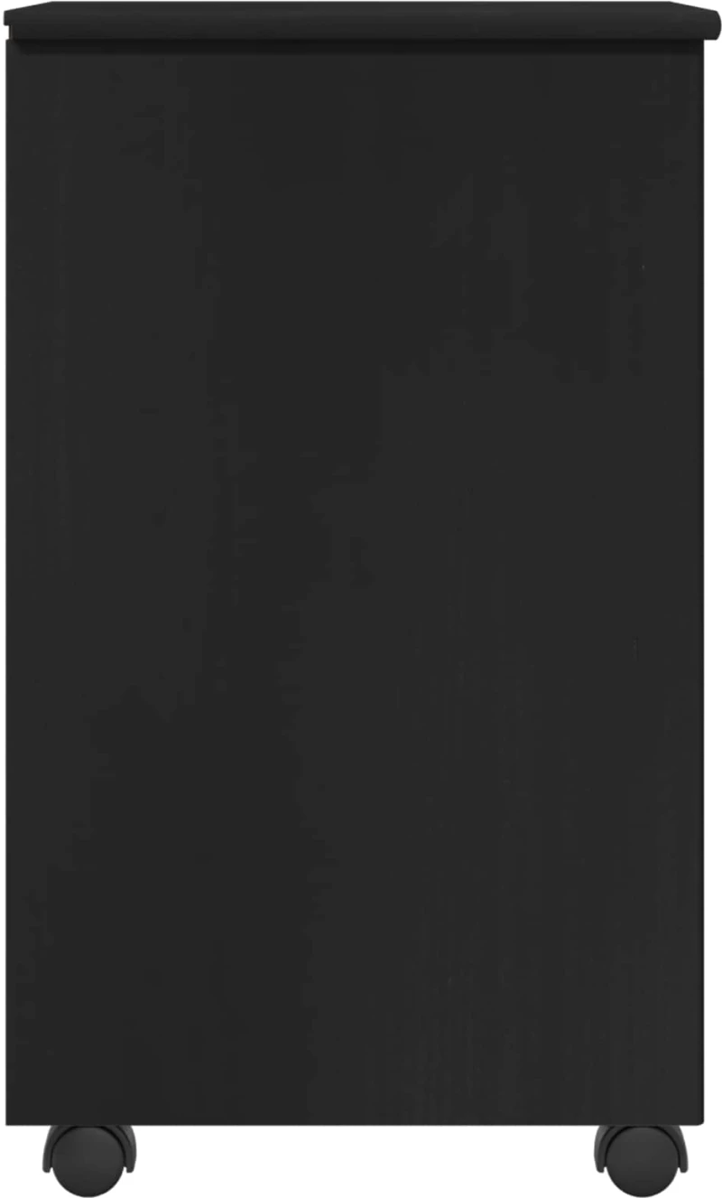 vidaXL Κινητό Ντουλάπι Μαύρο 34 x 39 x 65,5 cm Στερεό ξύλο πεύκου