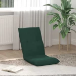 vidaXL Ρυθμιζόμενη Πολυθρόνα Δαπέδου Σκούρο Πράσινο Βελούδο